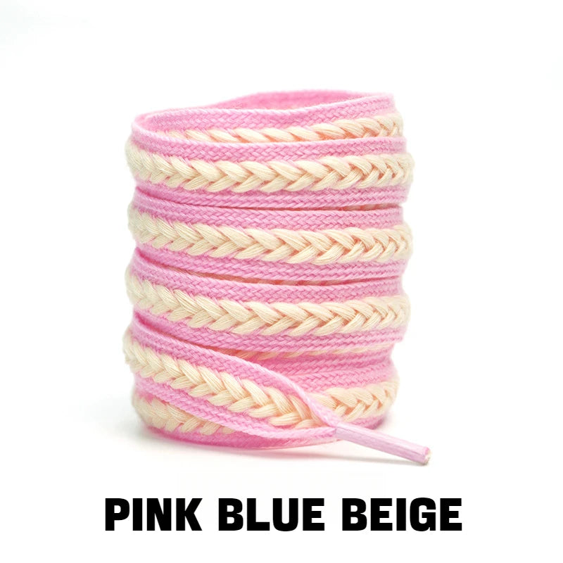 Flache Baumwoll-Schnürsenkel – 1,5cm Breite Premium Laces für Sneaker & Freizeitschuhe | 100/120/140/160cm Seil-Design, 1 Paar Kaufschwan®