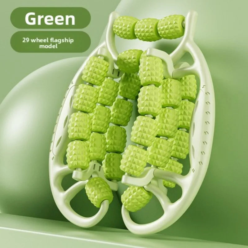 28-Rad-Ringförmiger Bein-Klemm-Massager | Anti-Cellulite & Körper-Slimming-Roller Kaufschwan® Typ3-Grün