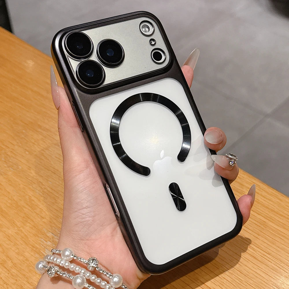Hochwertige Matte Durchscheinende MagSafe-Hülle für iPhone 18 Pro & iPhone 18 Pro Max – Magnetische Schutzhülle für Kabelloses Laden Kaufschwan® Schwarz iPhone 18 Pro