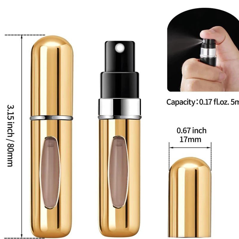 1/4Pcs 5ml Perfume Atomizer Portable Liquid Container for Cosmetics Traveling Mini Aluminum Spray Empty Refillable Bottle Kaufschwan®