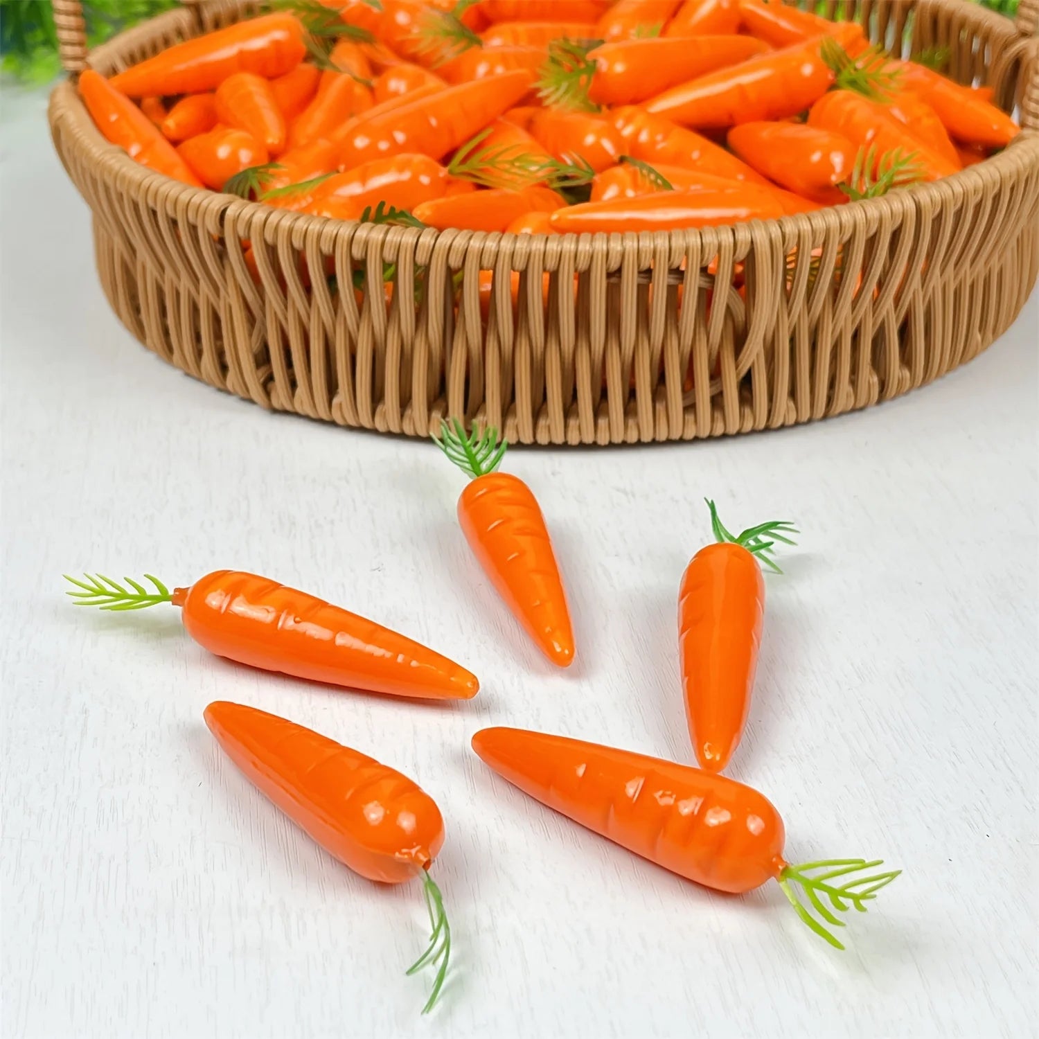 35 Stück Mini Künstliche Karotten – Plastik-Schaum Gemüse Dekoration für Ostern, Frühling & Party Kaufschwan®