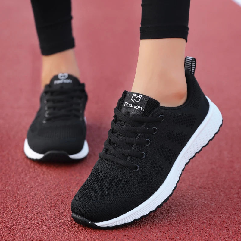 Damen Sportschuhe – Modische Plateau-Sneaker | Frühling & Winter Freizeitschuhe & Laufschuhe für Frauen Kaufschwan® BlackWhite 41