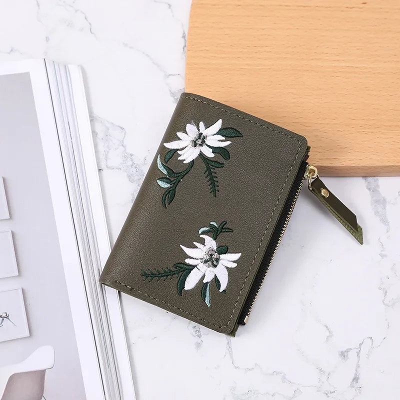 Damen Kurzgeldbörse – Modische Kleine Geldtasche | PU Leder Portemonnaie mit Hasp-Verschluss & Kartenfächern