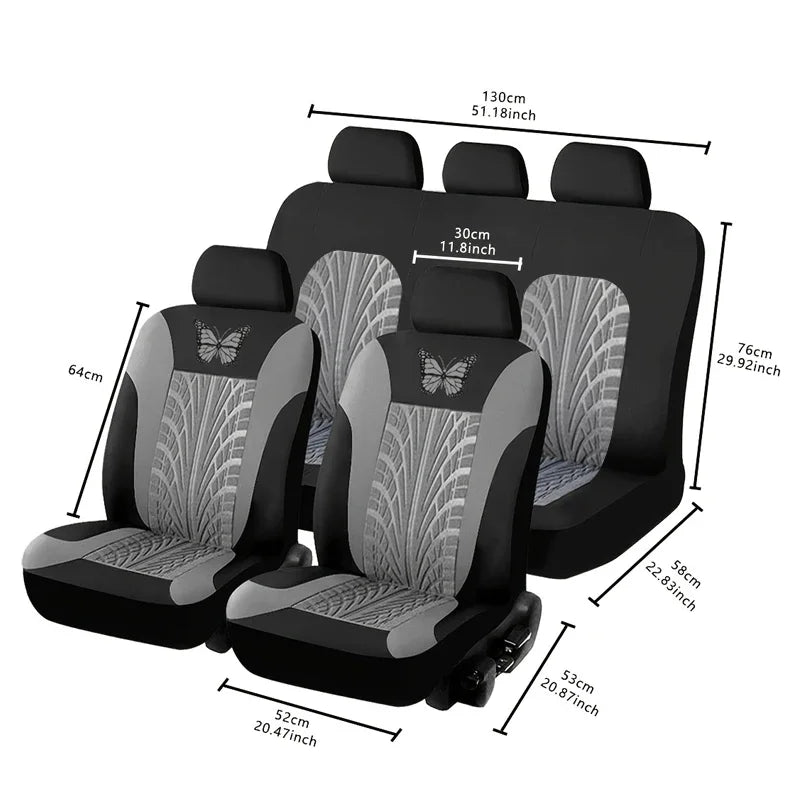 Car Seat Cover Full Set, Universal Butterfly Pattern Embroidery Auto Seat Cover Set Kaufschwan®