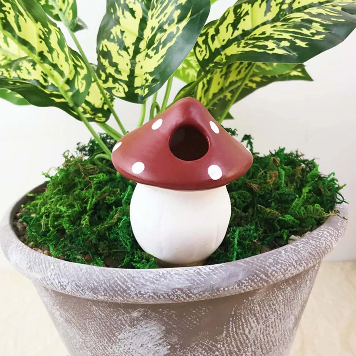 4 Stück Pilz Bewässerungsstäbe – Bunte Automatische Selbstbewässerungsgeräte | Tropfbewässerung für Innen- & Außenpflanzen