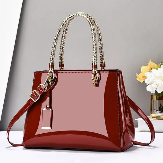 Modische Damen Satchel Handtasche – Neuer Street Trend Leder Crossbody & Schultertasche mit Reißverschluss und Großem Fassungsvermögen Kaufschwan® Rot