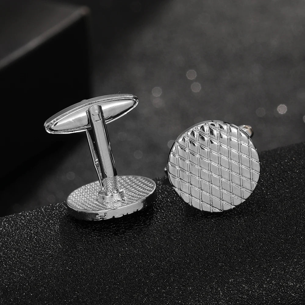 Herren Manschettenknöpfe mit Fischschuppen Muster – Hochwertiges Runddesign | Elegante Metall Ärmelknöpfe für Anzug, Hemd & Smoking Kaufschwan®