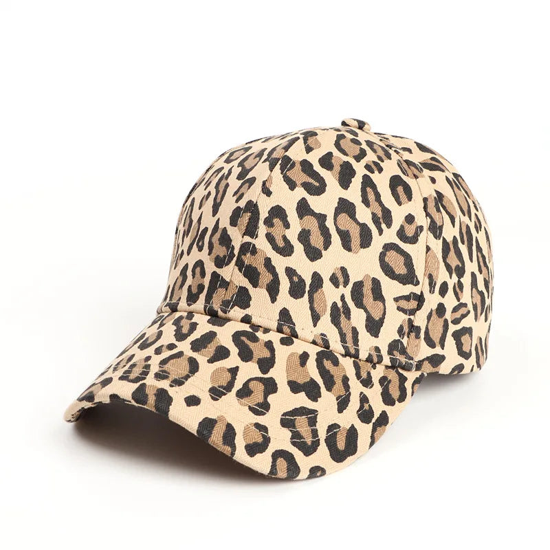 Leopard Print Baumwoll Baseballkappe | Herren & Damen Snapback Hip Hop Hat | Frühling & Sommer Baseballcap | Verstellbare Peaked Cap
