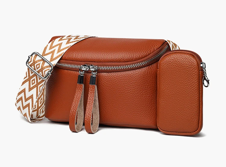 Damen Brusttasche – Hochwertige Rindsleder Crossbody, Gürteltasche & Handtasche mit Kleiner Geldbörse Kaufschwan®