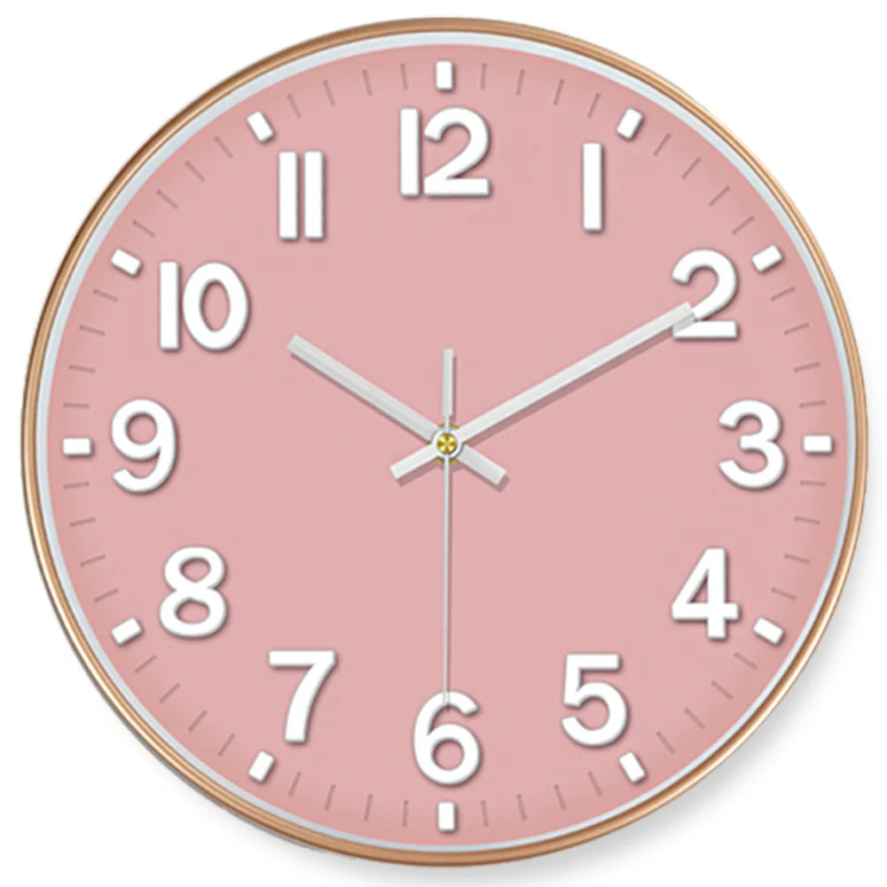 3D Zahlen Quarz Wanduhr – Leise Moderne Deko Uhr Kaufschwan® Rosa 8 Zoll
