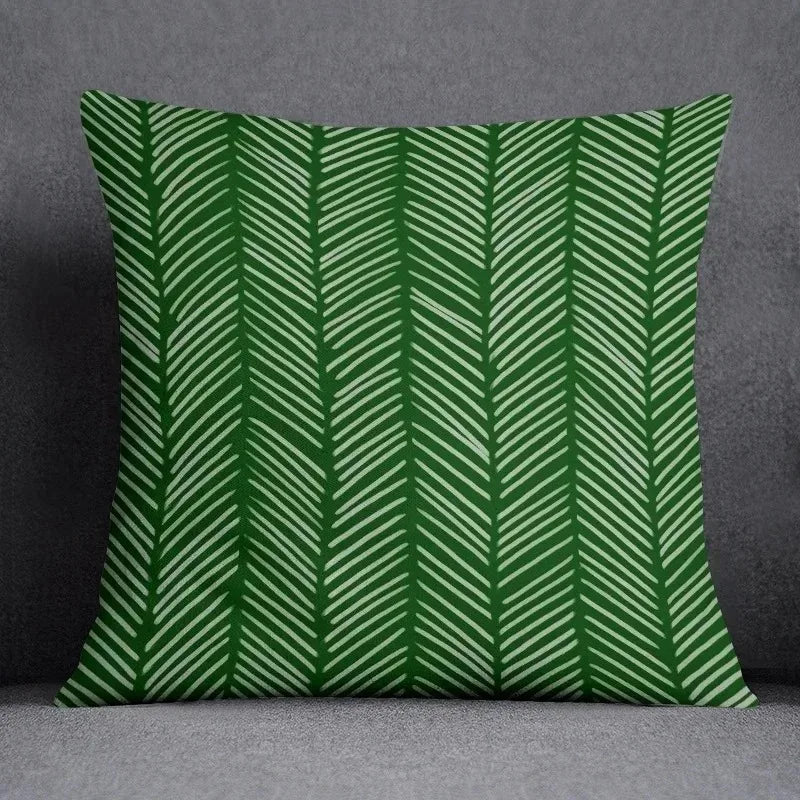 Dekokissenbezug mit Grünem Blattmuster | Sofakissen & Bettkissenhülle | Natur-inspirierte Wohn- & Schlafzimmerdeko Kaufschwan® Design 2 40x40cm
