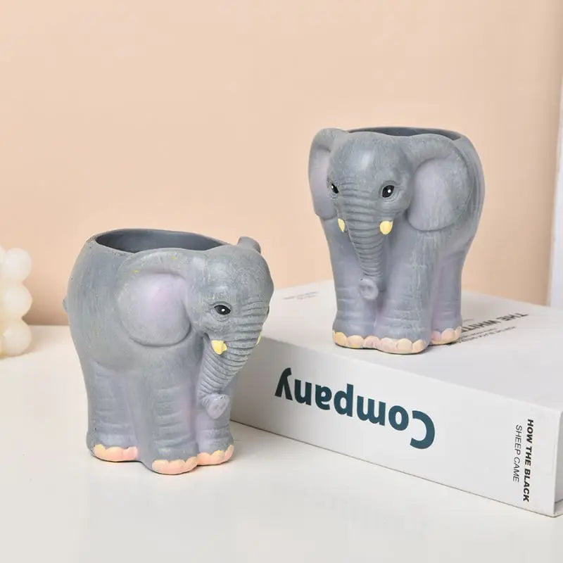 Elefanten Vase – Einzigartige & Lustige Deko Vase | Wohnzimmer Esstisch Büro Bücherregal Vase & Stiftehalter Kaufschwan®