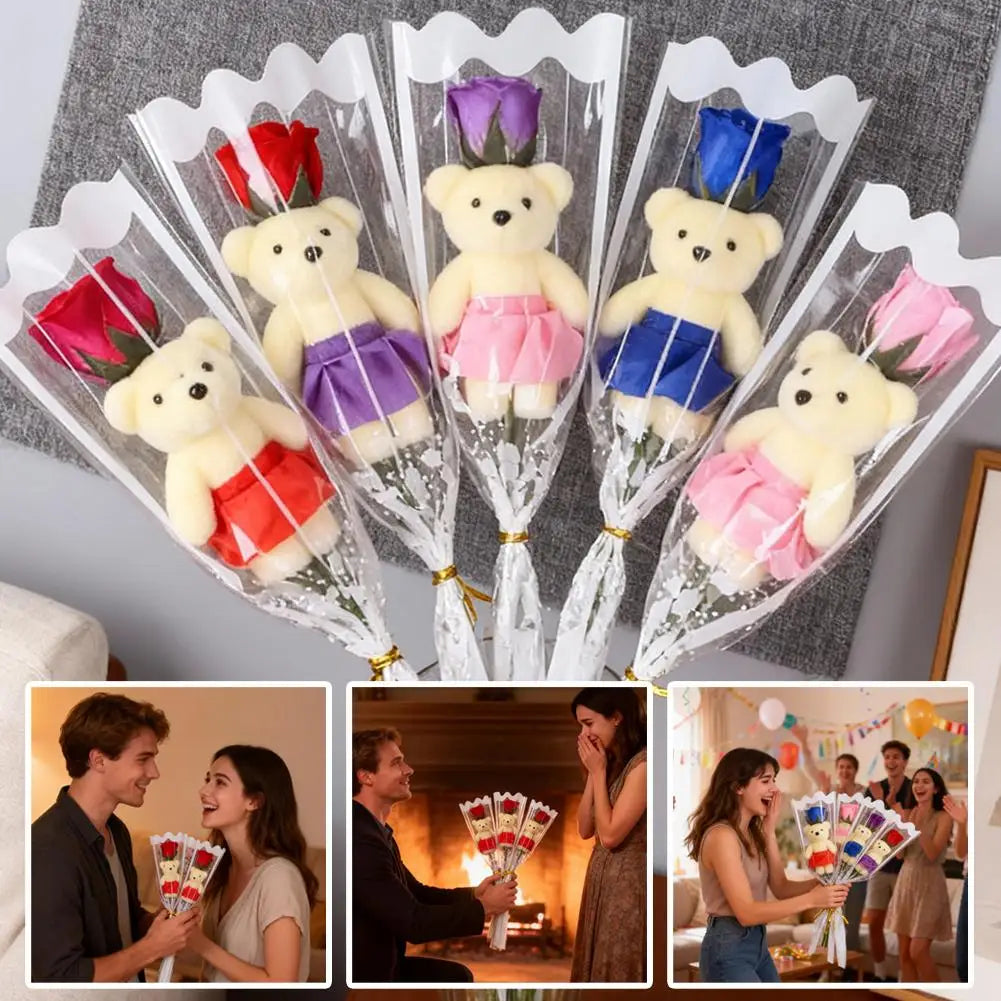 Künstlicher Rosen Seifenblumenstrauß – Elegantes Hochzeits- und Geschenkset Kaufschwan®