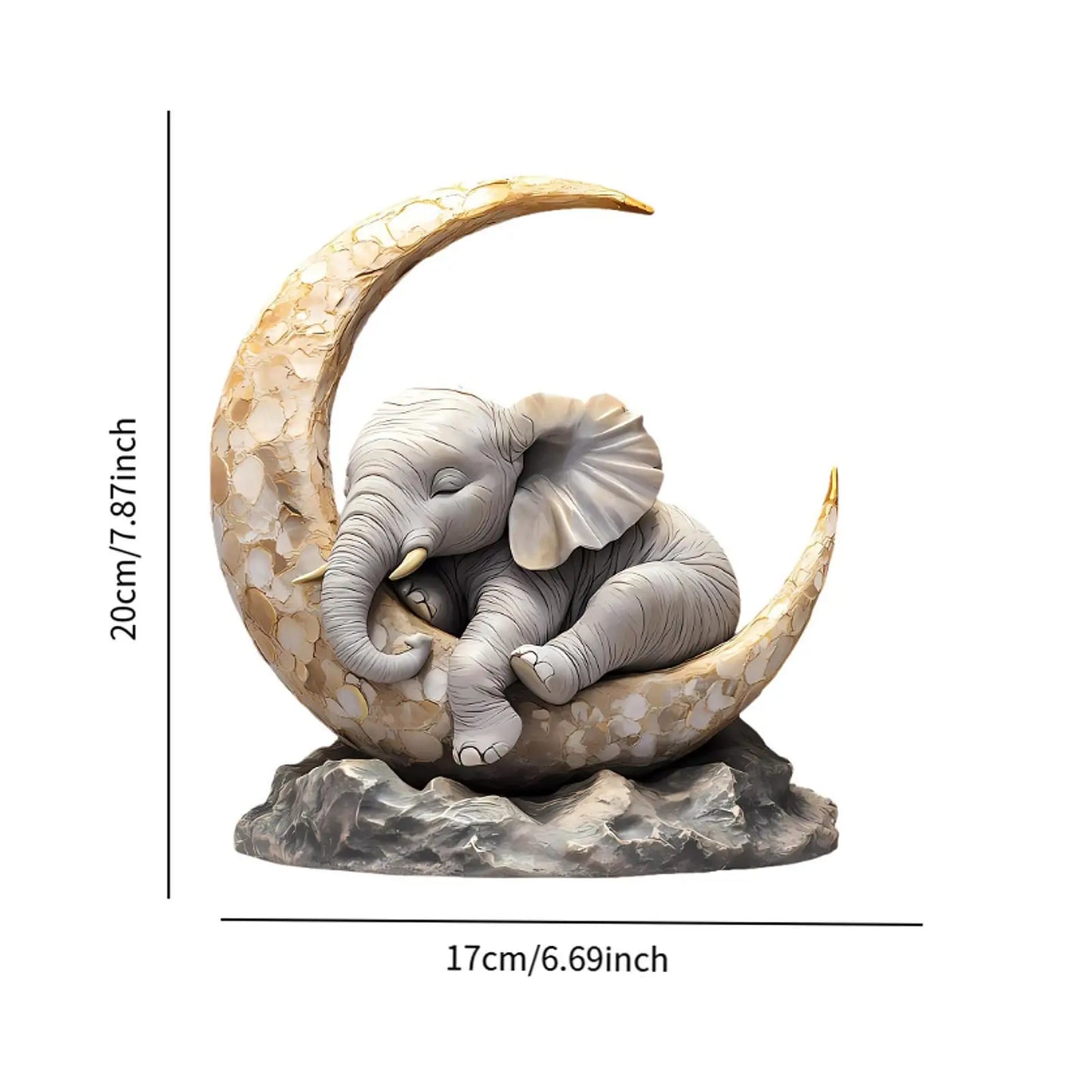 Elefant/Mond Tischdekoration – Niedliche Tierkunst Dekoration für Wohnzimmer und Zuhause Kaufschwan®