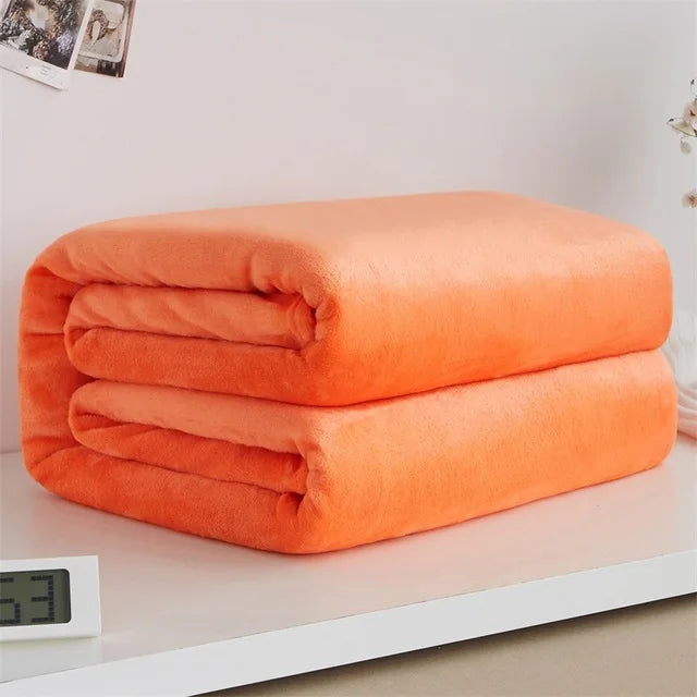 Korallfleece Flanell Decke – Weiche, warme und leichte Bettdecke, Sofabezug, Einfarbig Blau & Rosa Kariert Kunstpelz