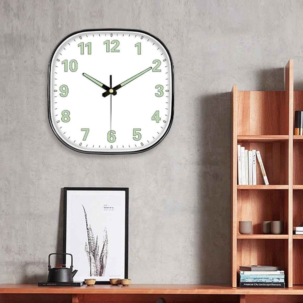 Quadratische Leuchtende Wanduhr – Leise Quarz Moderne Deko Uhr Kaufschwan®