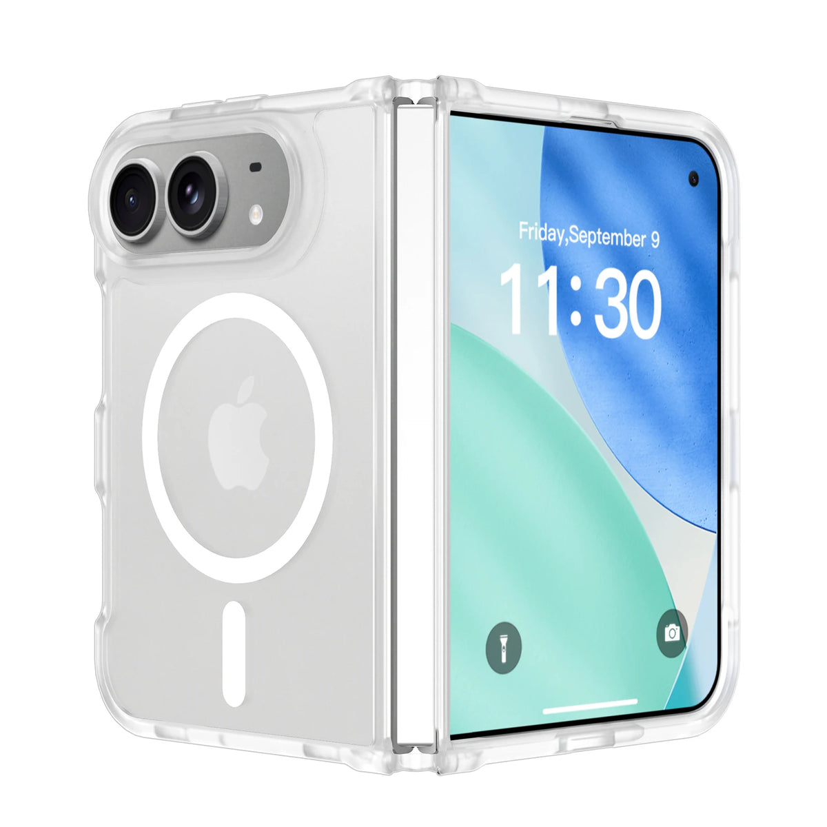 Luxuriöse Matte Magnetische Schutzhülle für iPhone Duo – MagSafe-Kompatible Durchscheinende Hülle mit Stoßschutz und Weicher Oberfläche Kaufschwan® Matt-transparent iPhone Duo