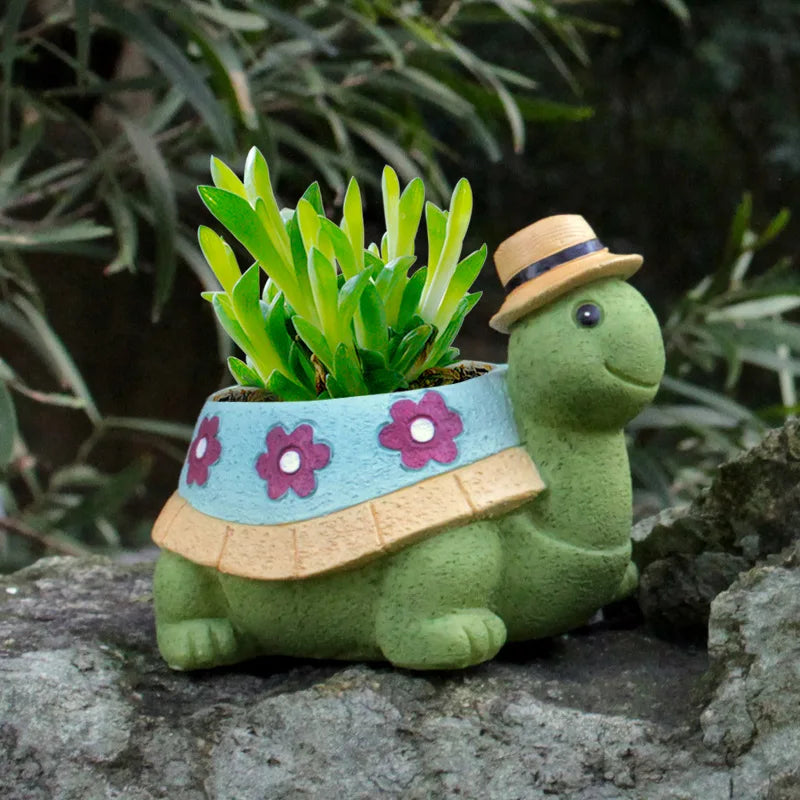 Cartoon Tier Sukkulenten Blumentopf – Niedlicher Schildkröten Pflanztopf | Desktop Wohndeko Ornament Garten Pflanzgefäß Kaufschwan®