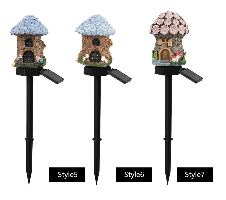 Solarbetriebene LED-Feehaus-Gartenleuchte – Miniatur-Resin-Hütte, Wasserdichte Außenbeleuchtung für Rasen & Weihnachtsdekoration Kaufschwan®