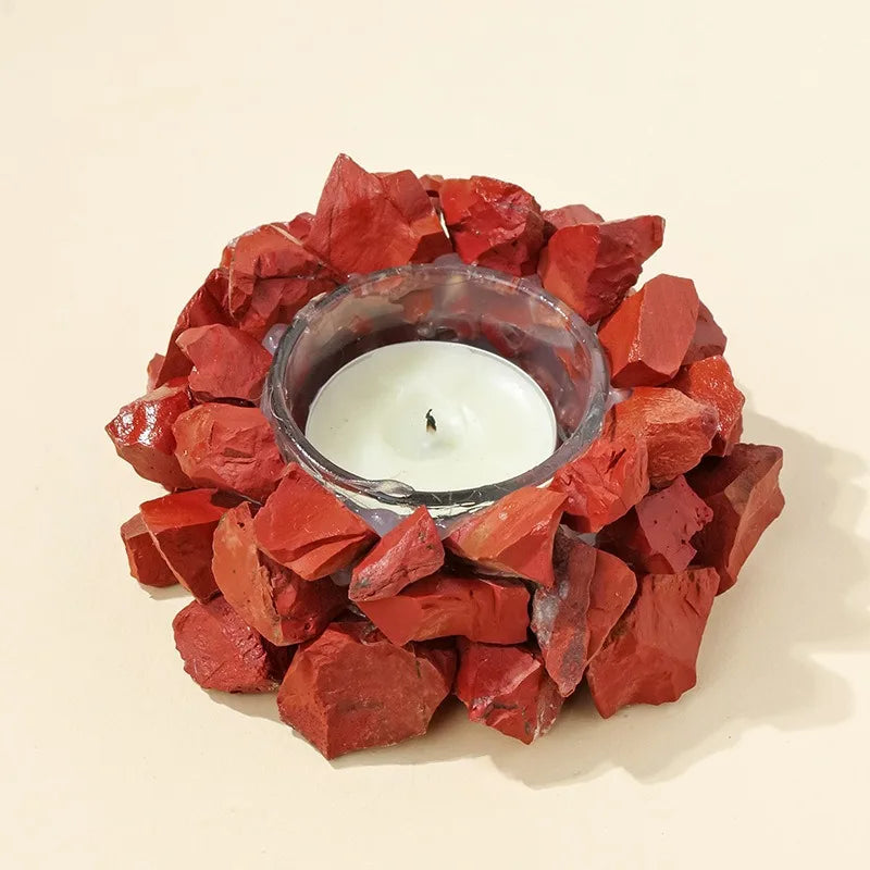 Natürlicher Kristall Rohstein Kerzenhalter – Amethyst, Citrin & Rosenquarz Aromatherapie Stein für Weihnachten & Wohndekoration Kaufschwan®