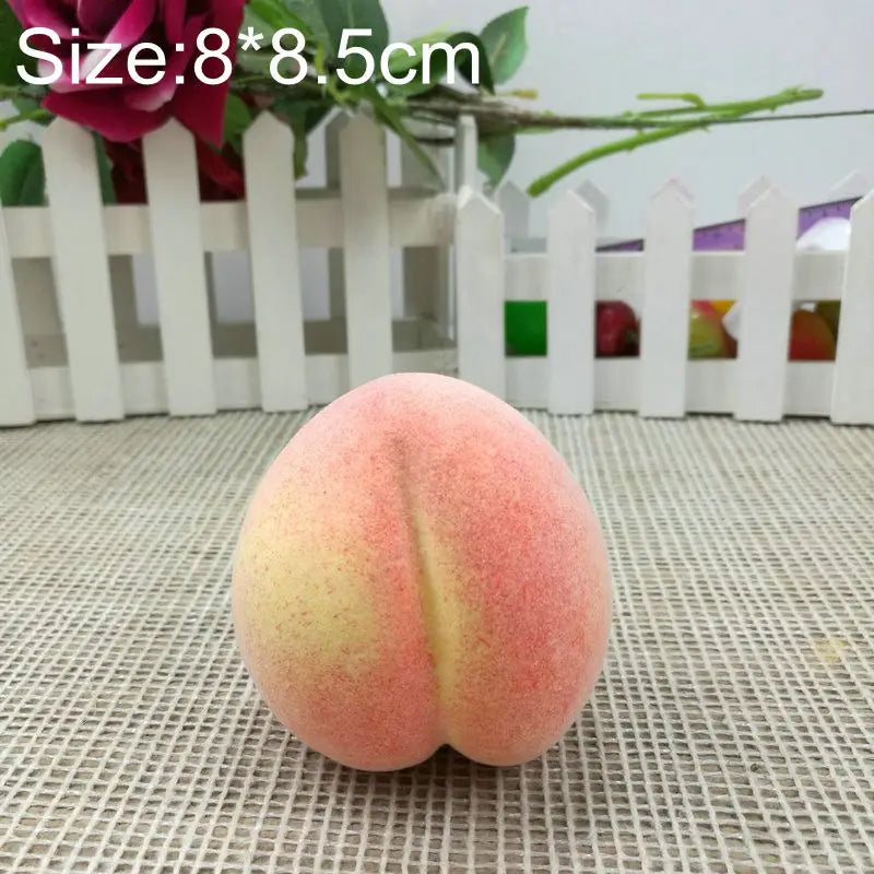 Kunststoff Simulationsfrüchte Set – Künstliche Früchte mit Wassermelone, Apfel, Orange, Birne, Zitrone, Mango, Pfirsich, Traube & Banane Kaufschwan® Pfirsich