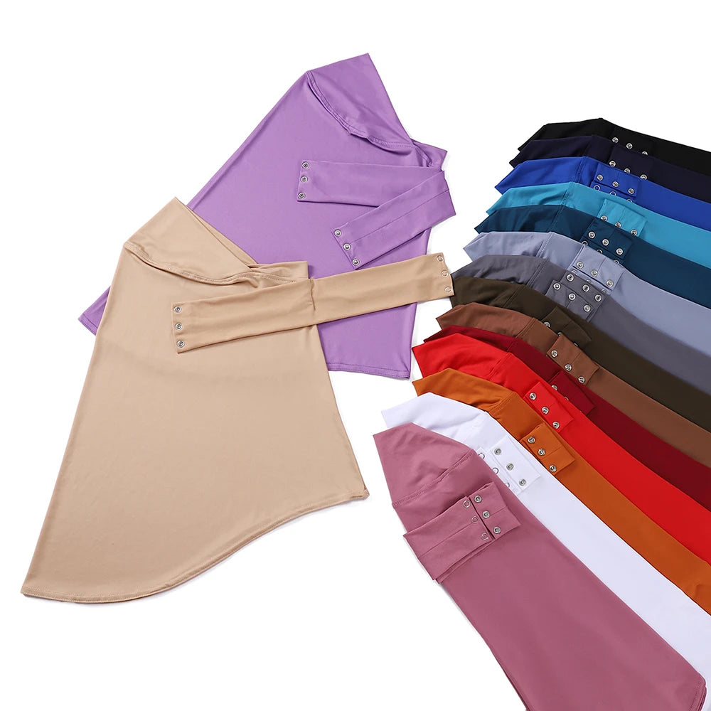 Schnellverschluss Hijab – Premium Jersey Schal mit Bändern & Knöpfen | Vollbedeckende Unterhaube Turban für Muslimische Frauen Kaufschwan®