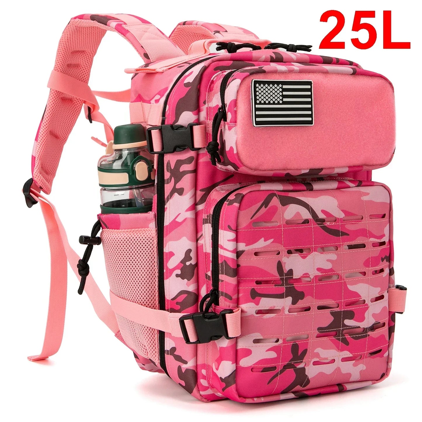 25L Rucksack | Outdoor Survival, Wandern & Fitness | Rucksack für Damen & Herren mit Doppel-Flaschenhalter