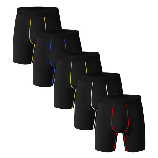 5er-Pack Herren Boxershorts Schwarz – Sportlich, Elastisch & Langlebig | Radfahren & Modische Unterwäsche Kaufschwan®