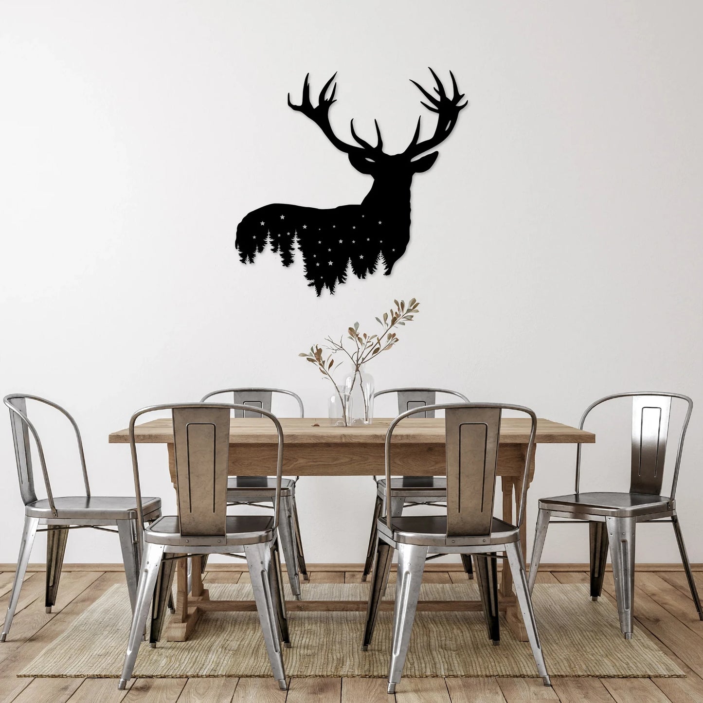Hirsch Metall Wandbild – Stahl Wanddeko für Wohnzimmer & Außenbereich Kaufschwan®