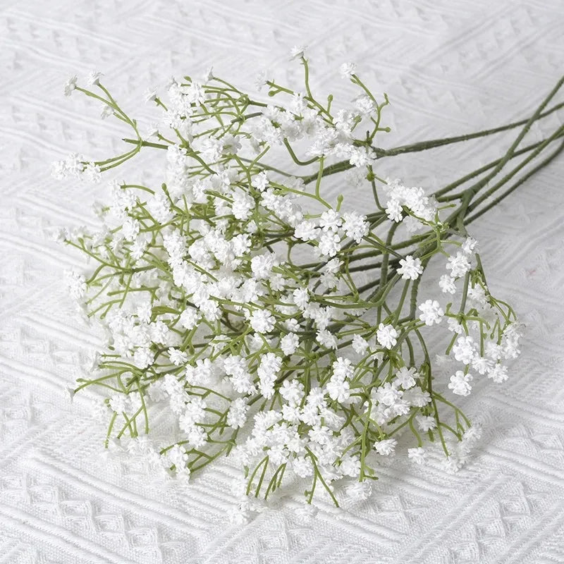 Künstliche Gypsophila Plastikblumen – Kunst-Brautatem Strauß für Hochzeit, Zuhause, Garten, Party & DIY Dekorat Kaufschwan® Weiß 1 Bündel