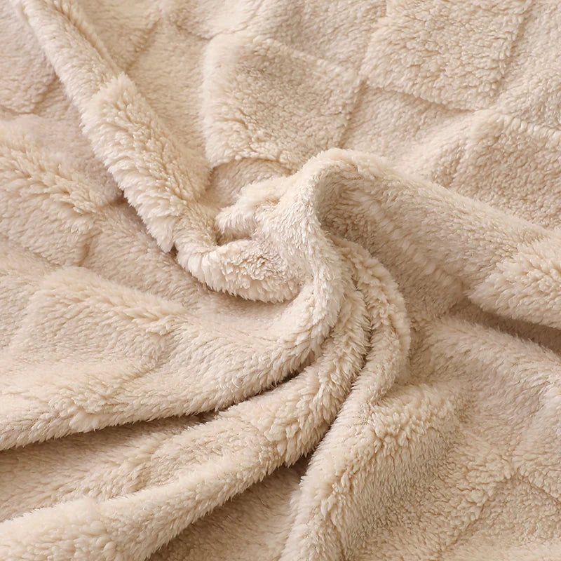 Karierte Weiche Taffeta Fleece Decke – Flauschiger Einfarbiger Bettbezug & Überwurf für Sofa, Bett, Erwachsene, Kinder & Haustiere Kaufschwan®