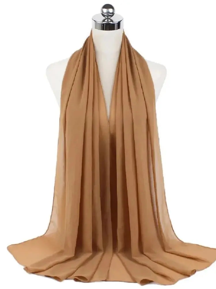 Damen Hijab aus Chiffon – Sofort Tragbares Kopftuch | Einfarbiger Instant Hijab Schal, Arabischer Wrap & Islamischer Schal