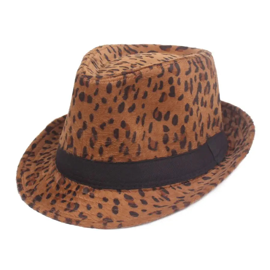 Herbst & Winter Damen Hut – Jazzhut, Britischer Retro Gentleman Fedora, Herren Leopard Tier Partyhut Kaufschwan®