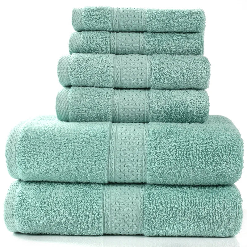 6-teiliges / 3-teiliges Baumwoll Handtuch Set – Luxuriös Bestickt mit Spitze | Bade-, Hand- & Gesichtstücher in 17 Farben, Schnell Trocknend