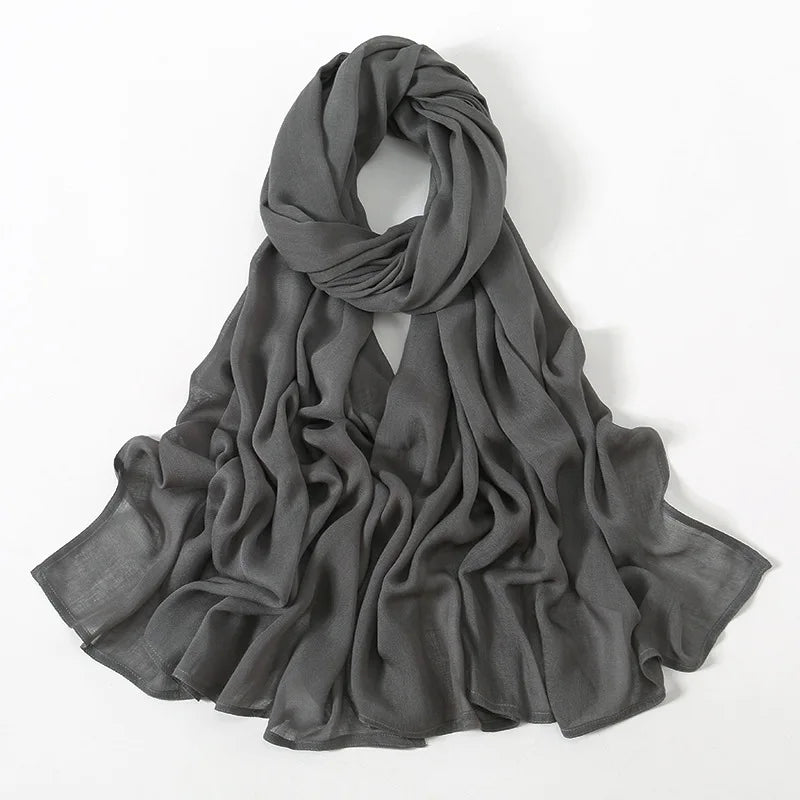 Damen Hijab Schal aus Baumwolle, Rayon & Modal – Großformat 190×85cm | Muslimisches Kopftuch, Eleganter Turban & Umschlagtuch