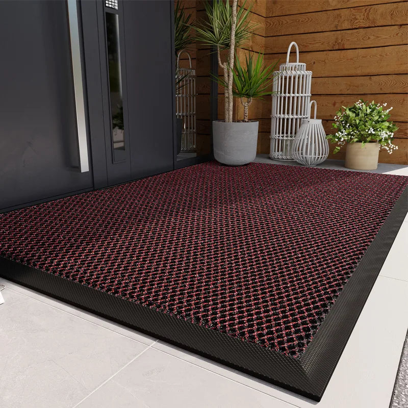 PVC-Gummi Rutschfeste Wasserabweisende Fußmatte – Elastisches Netz, Willkommensteppich für Innen & Außen, Leicht zu Reinigen (Nur Handwäsche) Kaufschwan® Rot 60x90cm
