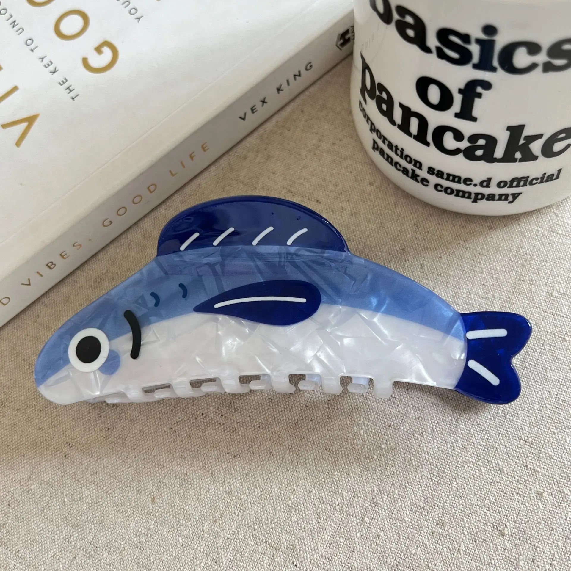 Blaue Sardinen-Haarklammer im maritimen Fischdesign Kaufschwan® 13CM