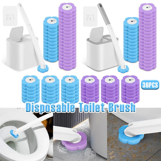 Einweg-Toilettenbürsten-Set mit Ersatzköpfen & langem Griff – WC-Reinigungsset mit automatischem Deckel Kaufschwan®