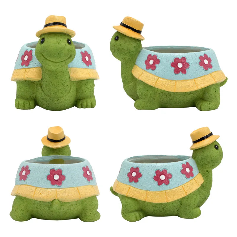 Cartoon Tier Sukkulenten Blumentopf – Niedlicher Schildkröten Pflanztopf | Desktop Wohndeko Ornament Garten Pflanzgefäß Kaufschwan®