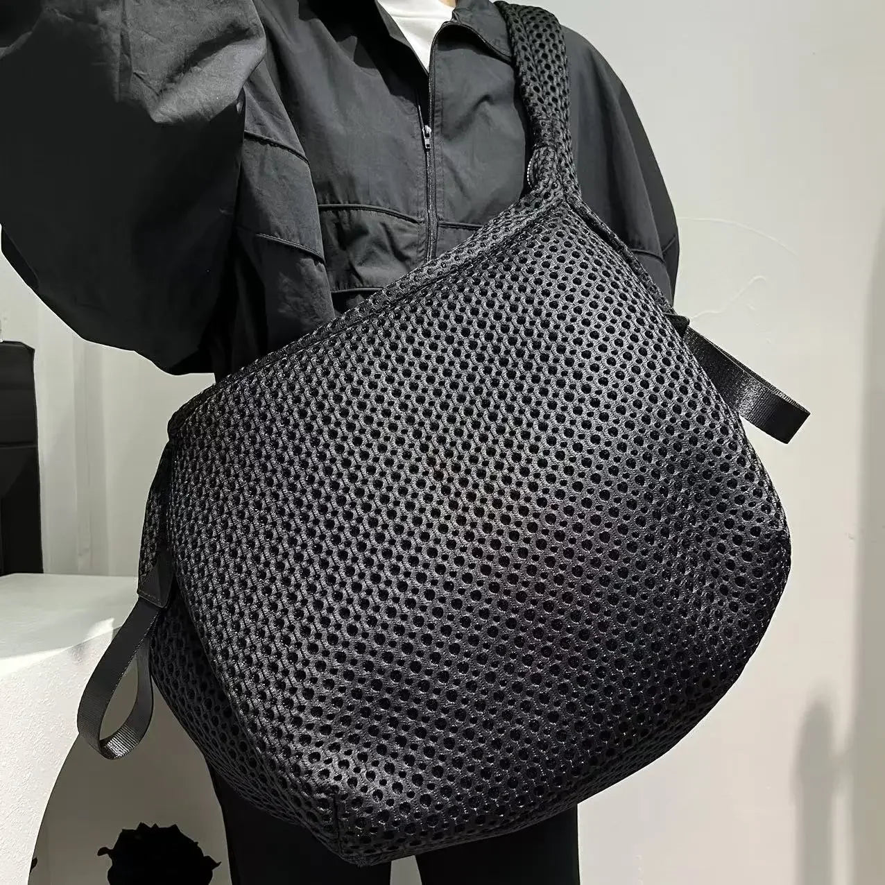 Damen Modische Mesh Nylon Umhängetasche – Leichte Schultertasche mit Großer Kapazität & Trendigem Nahtdesign Kaufschwan®