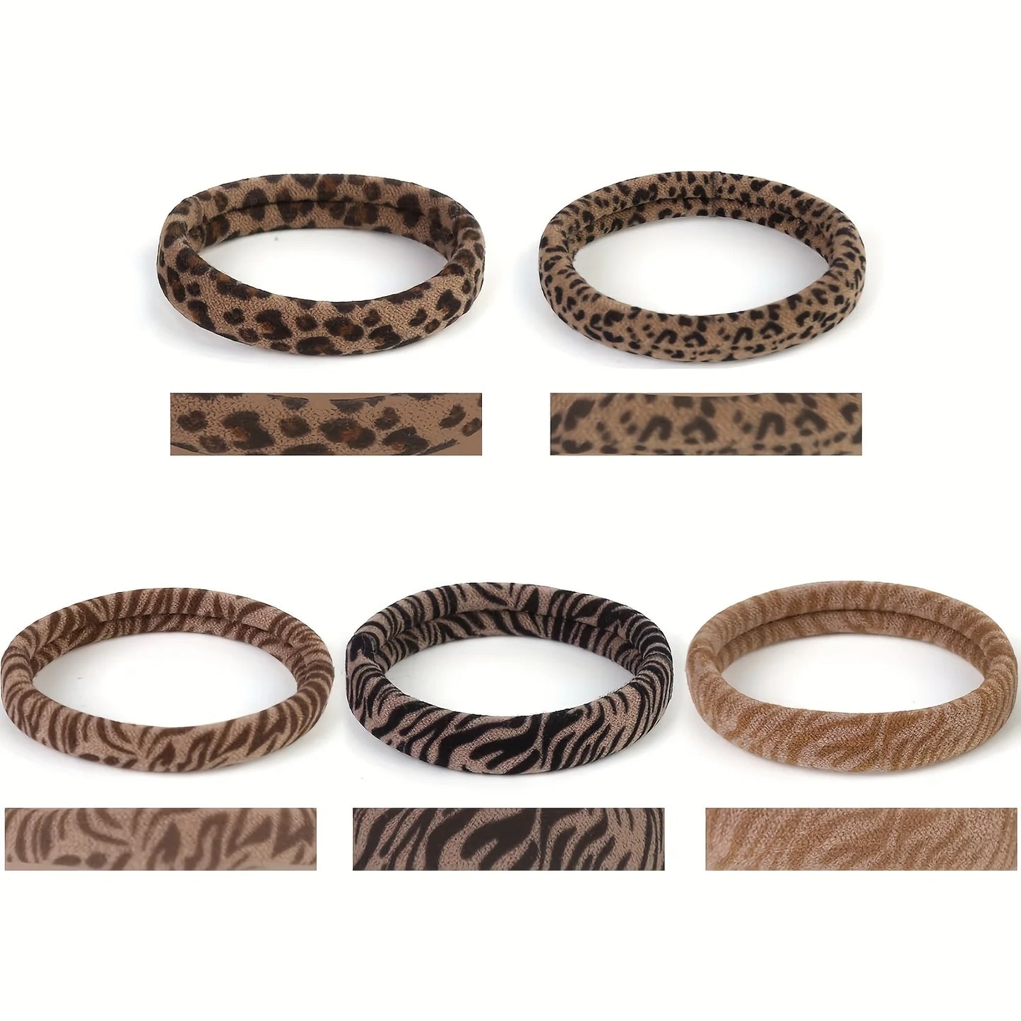 10/20/30/50 Stück Damen Mode Haargummis im Leopardenmuster | Weiche Elastische Pferdeschwanzhalter für Dickes Haar Kaufschwan®