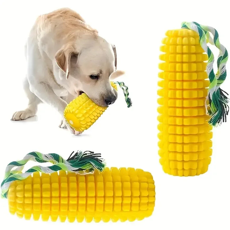 Mais Kauspielzeug – Quietschender Zahnreinigungs Stick mit Seil Kaufschwan®