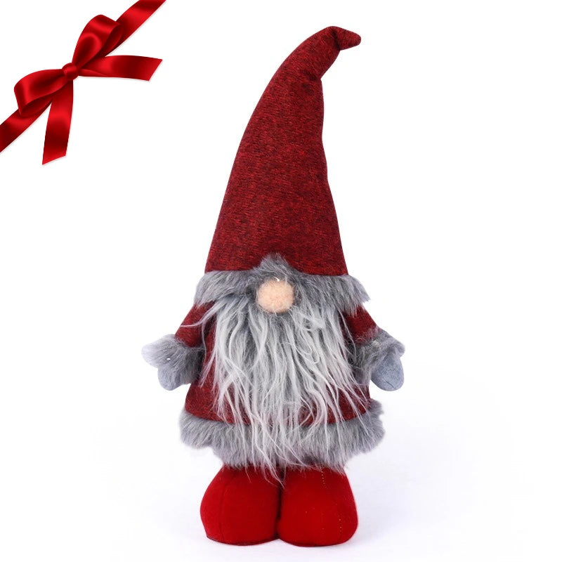 Weihnachten Faceless Wichtel mit Rotem Hut – Stehende Rudolf Zwergpuppen | Weihnachtsdeko & Geschenk-Set