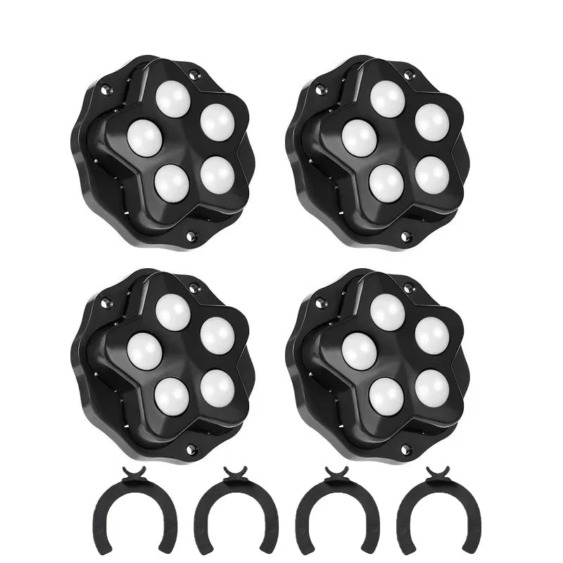 4-teiliges Selbstklebendes Möbelrollen-Set mit Bremsen – Belastbare 360° Drehbare Universalrollen mit 5-Kugel-Konstruktion Kaufschwan® Schwarz - Nylonkugel 48mm X 48mm
