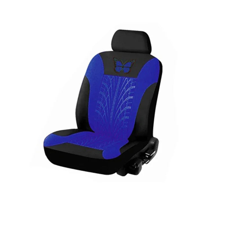 Universelles Autositzbezüge-Set – Vollständiges Set mit eleganter Schmetterlingsstickerei für Auto, SUV, Van & LKW Kaufschwan® Blau (1 Sitz)