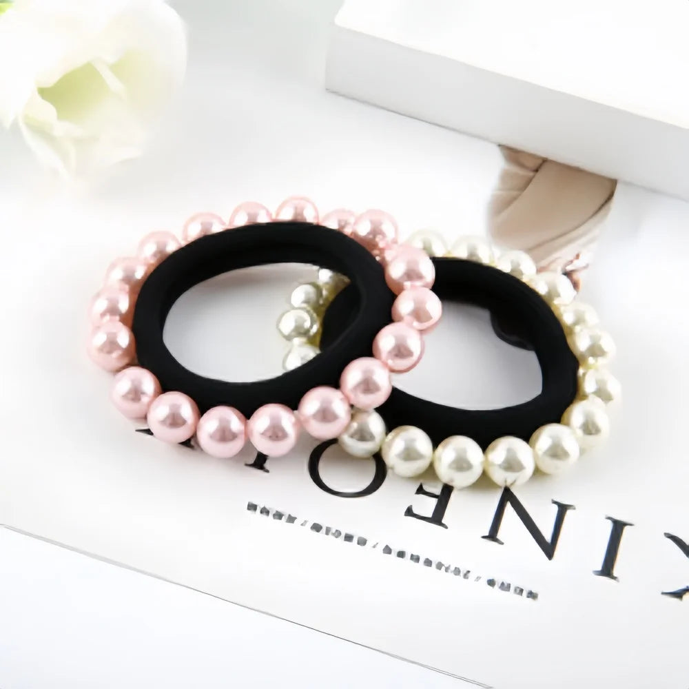 4/8 Stück Handgemachte Perlen Haargummis | Nahtlose Elastische Haarbänder & Leder-Haarreifen | Elegante Damen Haaraccessoires Kaufschwan®