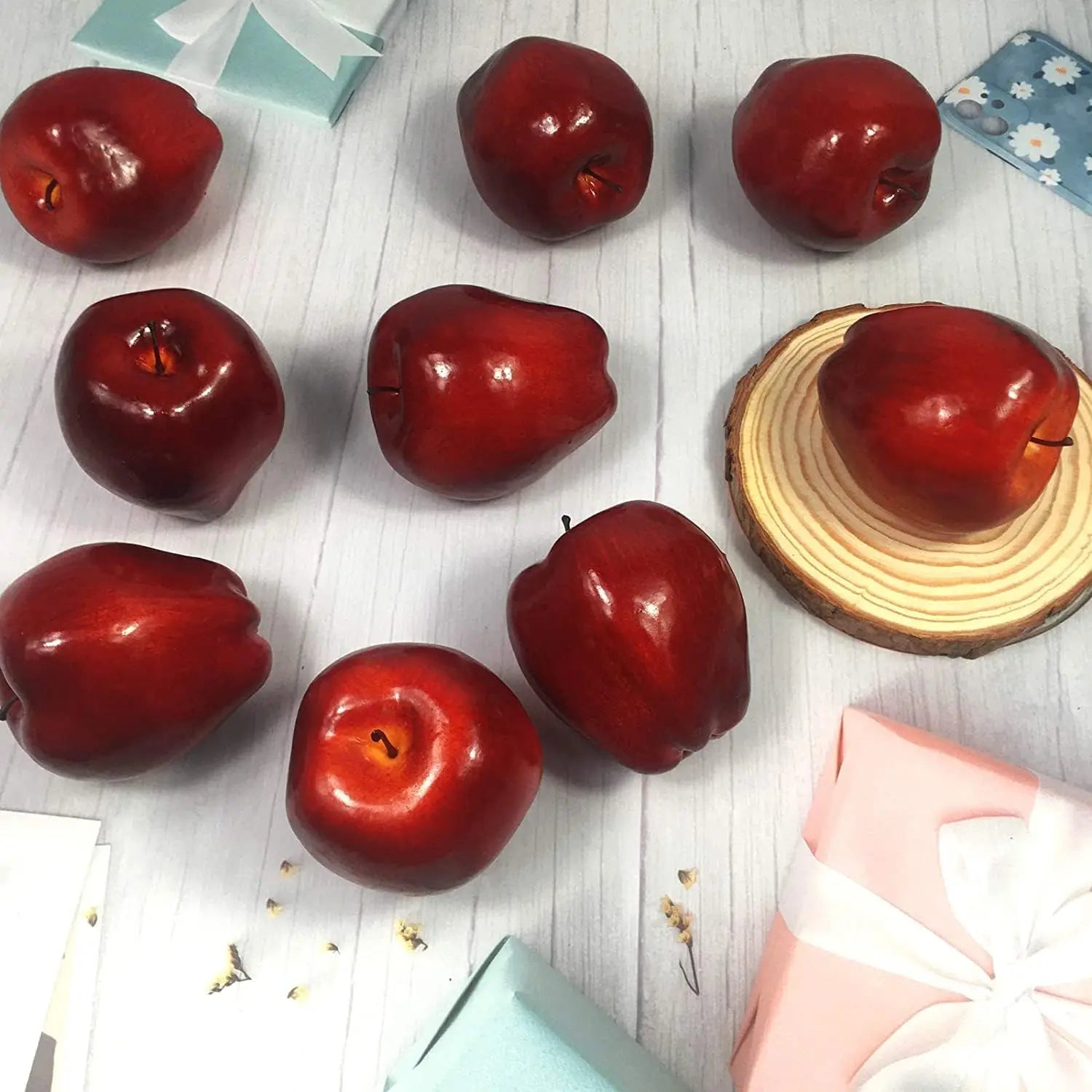 12 Stück Künstliche Grüne Äpfel – Plastik Simulationsfrüchte für Küche, Zuhause, Party & Fotografie Kaufschwan®