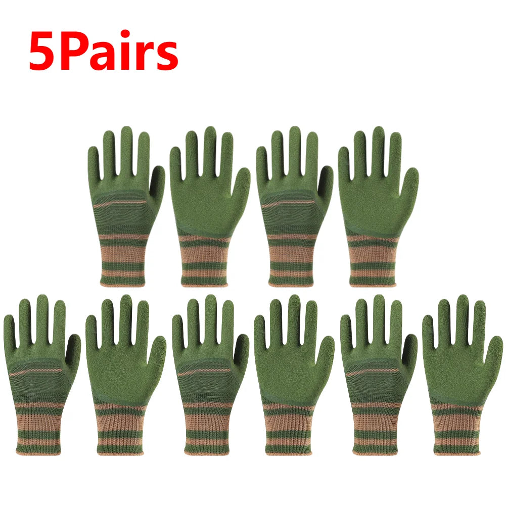 Dornenfeste Gartenhandschuhe Atmungsaktiv Schutz Handschuhe für Rosen Kaktus Gartenarbeit 1–10 Paar/Set Kaufschwan® 5 Paar