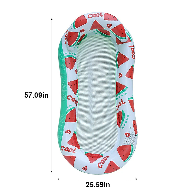 Aufblasbare Wasserhängematte – 4-in-1 Pool-Liege, Schwimmbett & Strandstuhl Kaufschwan® Wassermelone