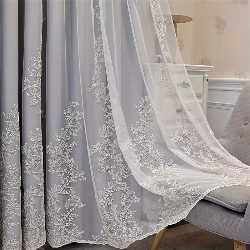 Doppelter Vorhang mit Transparenter Schicht und Sichtschutz für Schlafzimmer Wohnzimmer Kaufschwan®